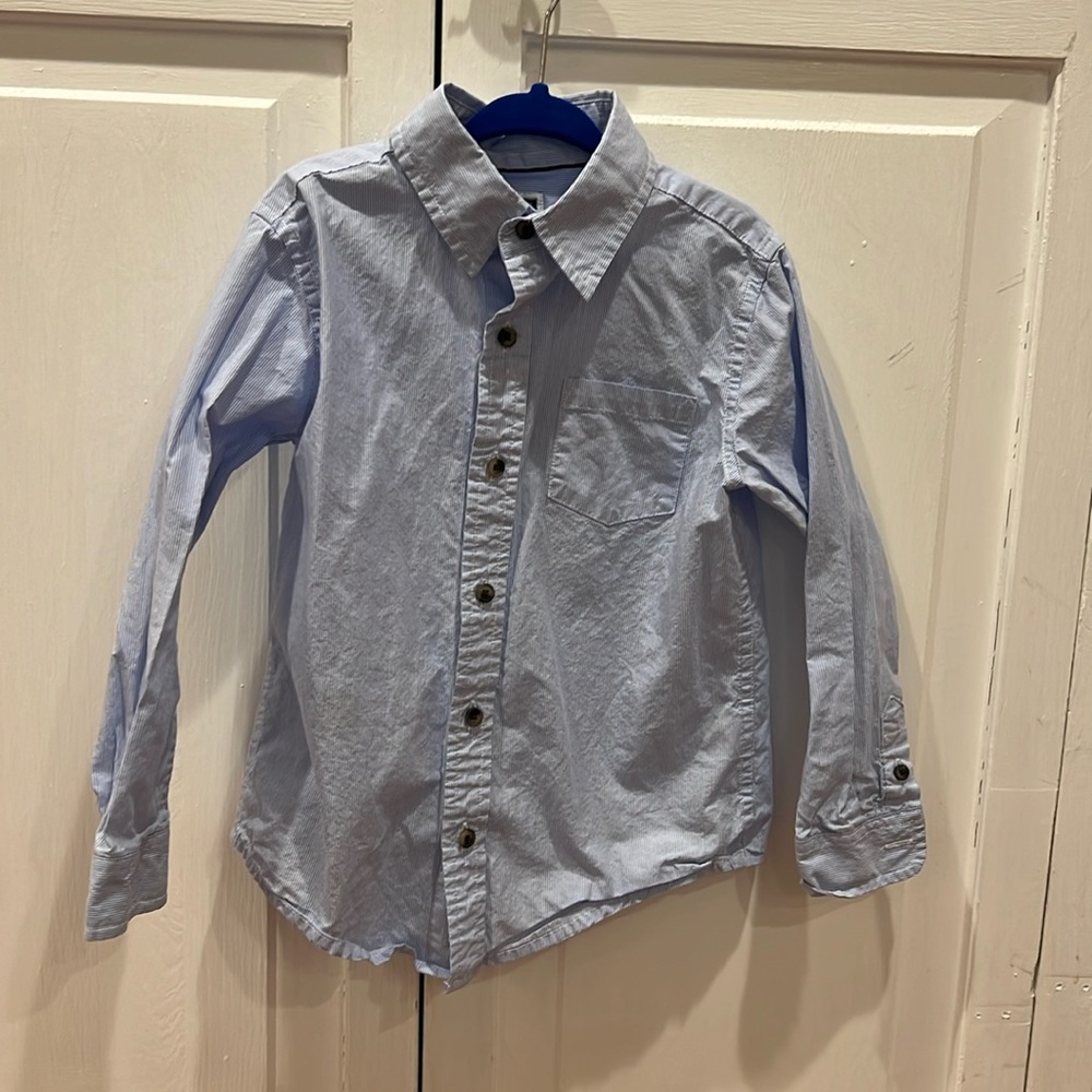 Boys 4T Janie and Jack blue and white micro stripe dress shirt